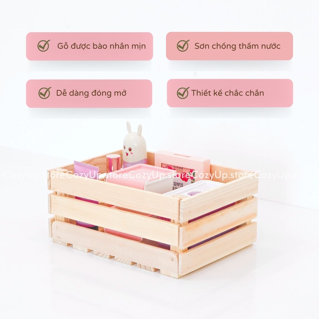 Hộp Pallet Gấp Gọn - Thùng Gỗ Trang Trí