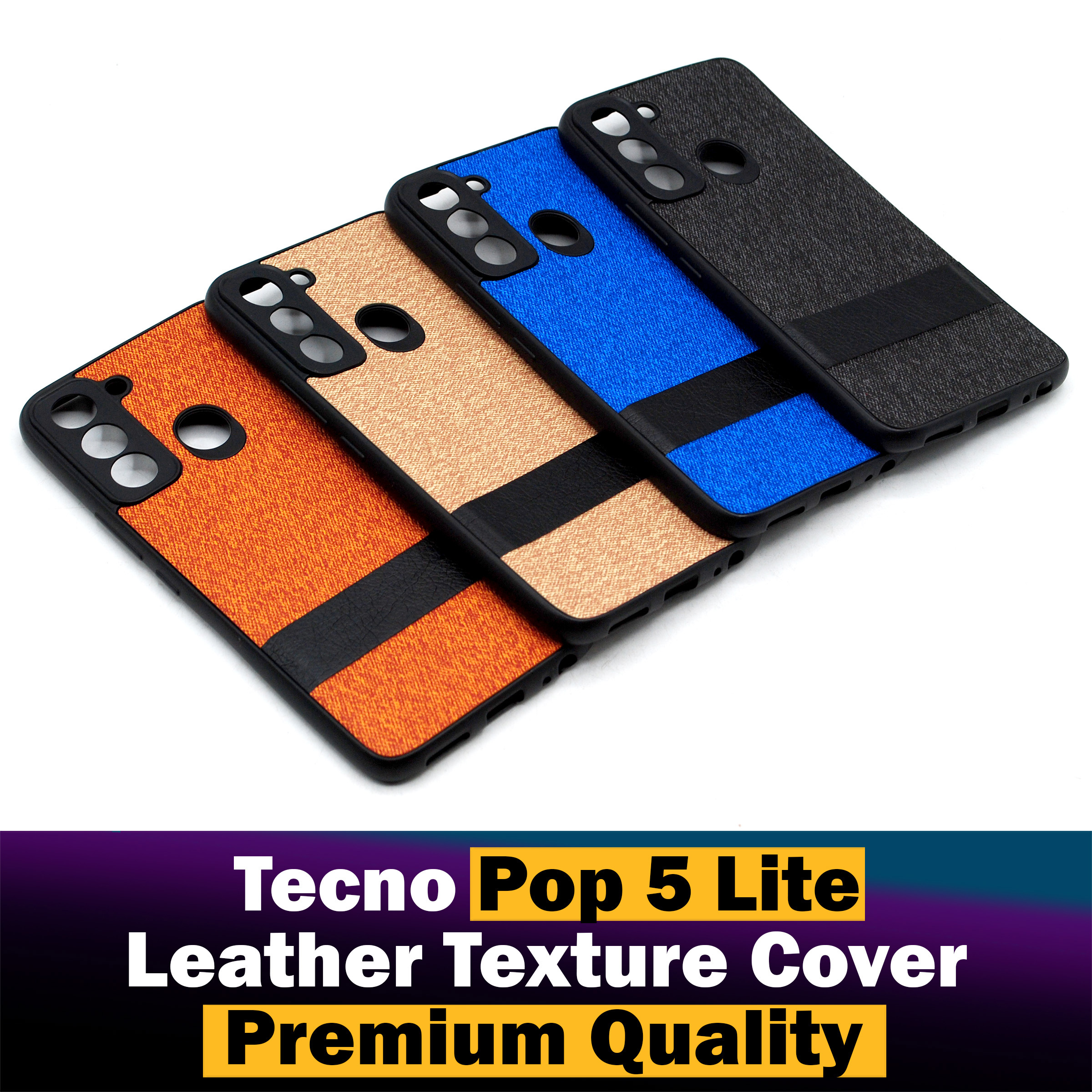 Tecno Pop 5 Lite Back Cover Soft Texture Leather Style Pop 5 Lite Case For Boys. 