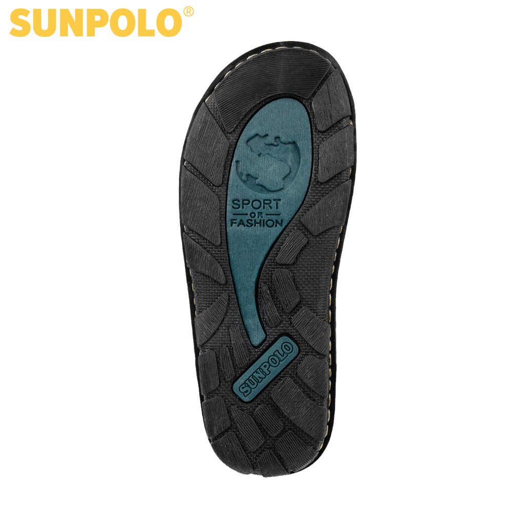 Men Leather SUNPOLO Sandals SDA023 (black, brown)
