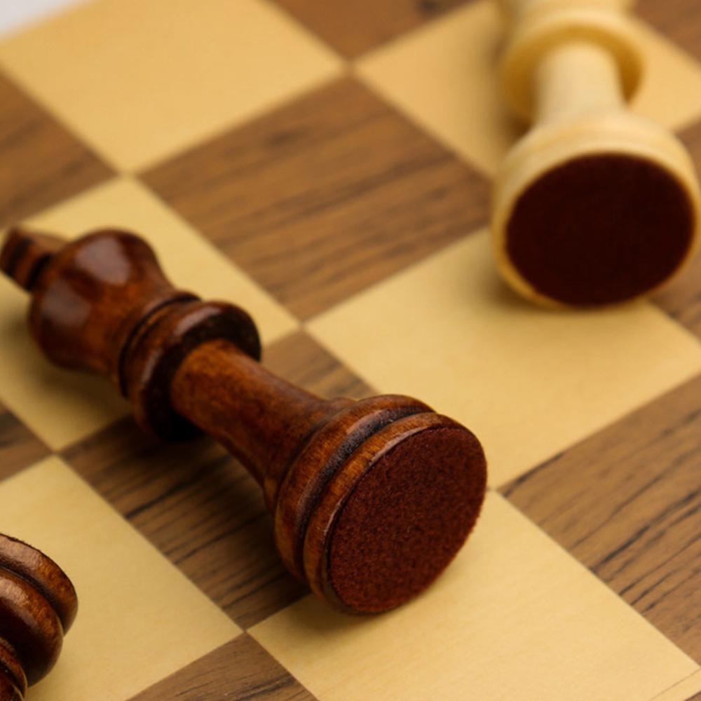【New Arrival】29x29cm Large Chessboard Developing Strategic Thinking Chess Wooden Set No Toxic Foldable Chess Board for Boys Girls