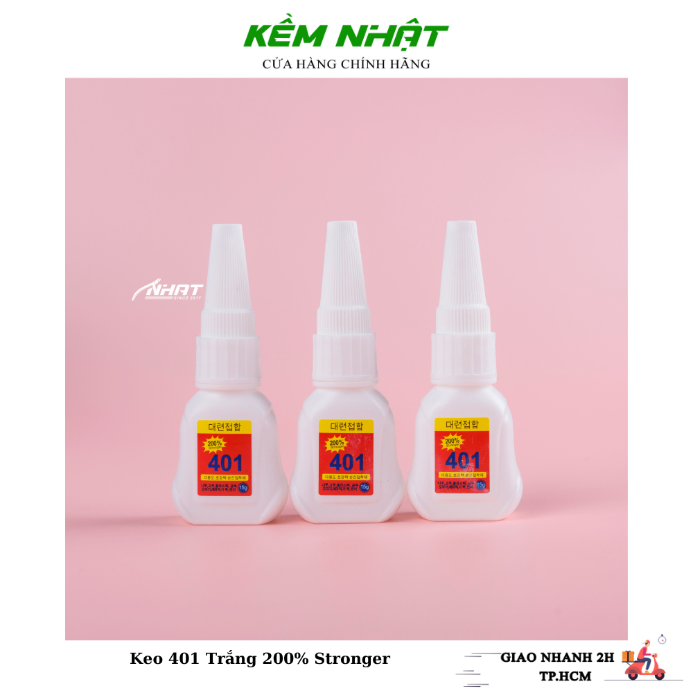 Keo 401 trắng 200% stronger - keo dán móng 401 chính hãng bản mới 15g