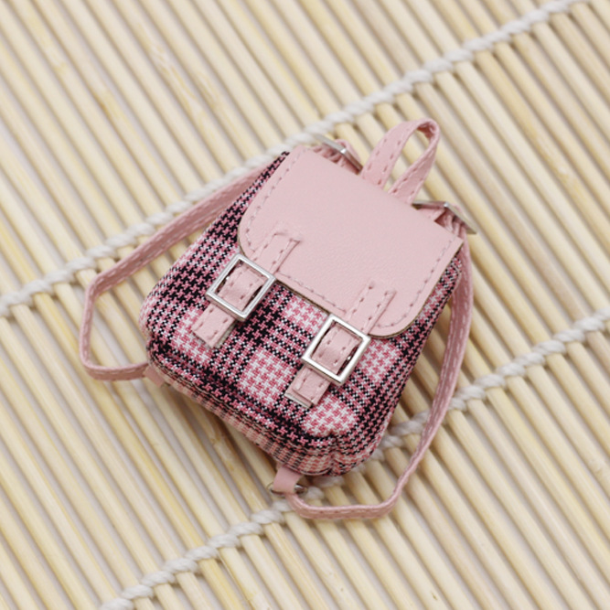 SF Labubu Doll Plaid Backpack Bag Dolls Accessories For BJD Toys. 