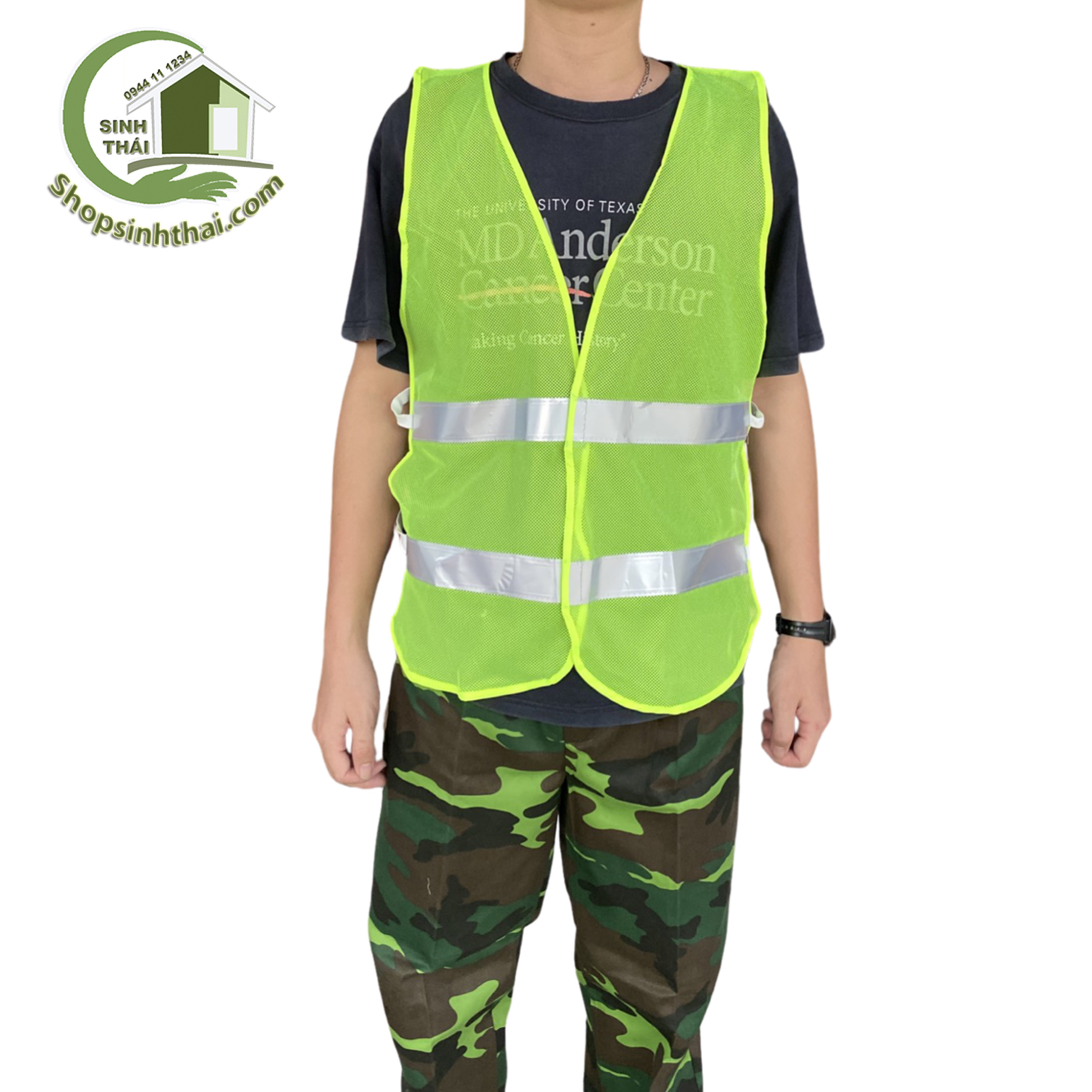 Áo phản quang màu xanh - áo bảo hộ lao động
