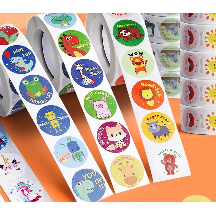 Sticker Tiếng Anh Khen Thưởng Cuộn 500 Nhãn