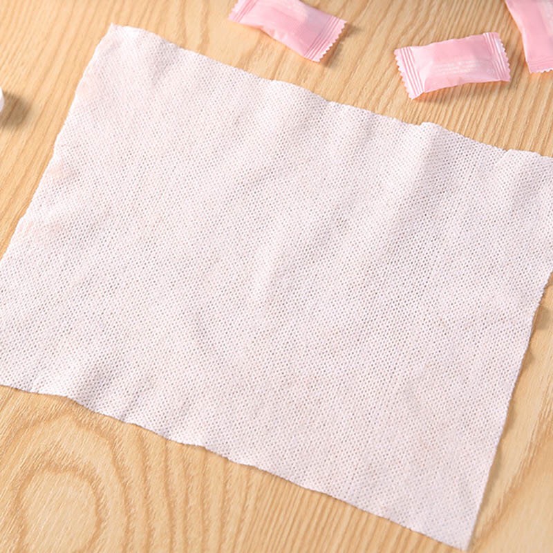 Combo 10 cái - Khăn giấy nén dạng viên kẹo MÀU ĐỎ Hàn Quốc, khăn lau mặt du lịch gọn gàng