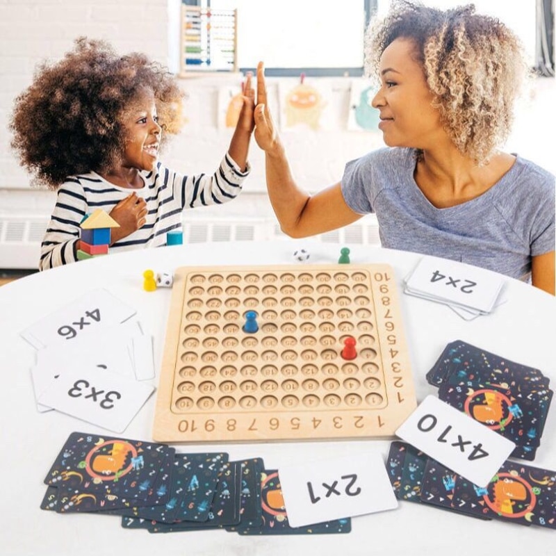 Montessori Multiplication Addition Board Game Kids Learning Educational Toys Math Counting Board Interactive Thinking Game Toys
