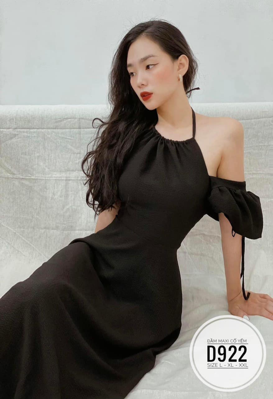 ĐẦN BIGSIZE CỔ YẾM TAY PHỒNG MẶC 2 KIỂU TRẮNG/ĐEN (L-2XL)