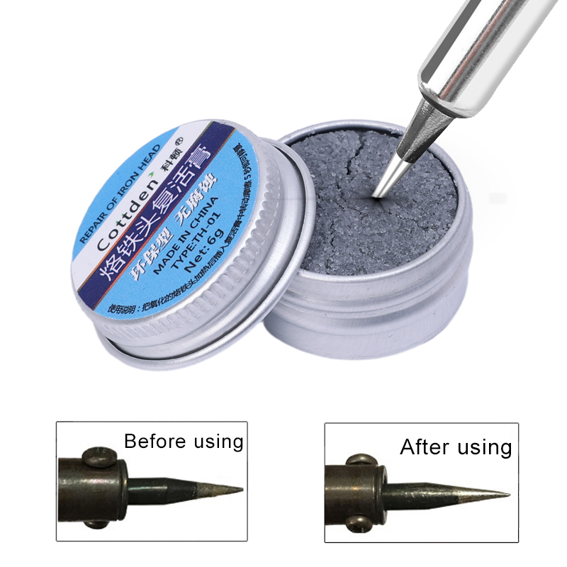 Electrical Soldering Iron Tip Refresher Solder Cream Clean Paste for Oxide Solder Iron Tip Head Resurrection Oxidative Cleaning