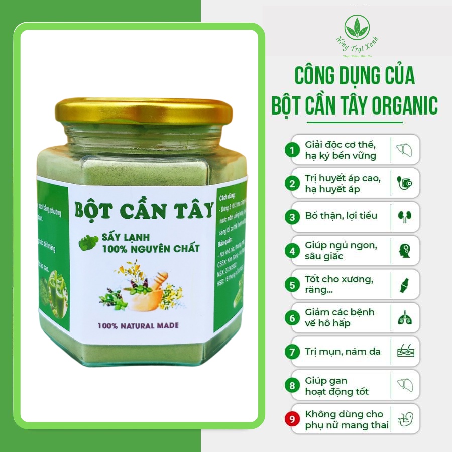 Bột cần tây sấy lạnh, bột cần tây giảm cân nguyên chất - thanh lọc cơ thể, rau củ sạch