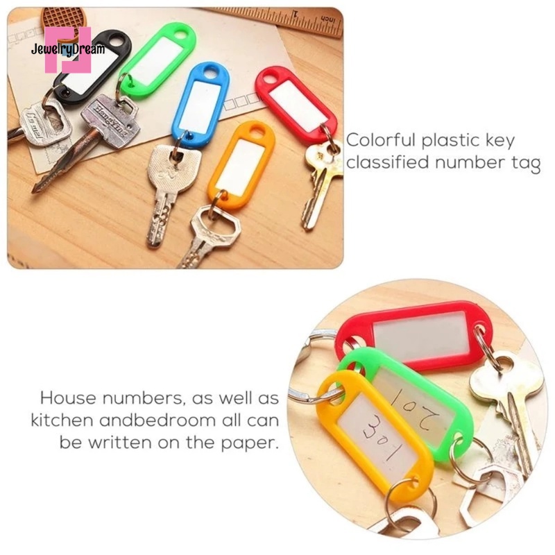 [ Quick Shipment ]10pcs Universal Plastic Luggage Identifier Label Keychain DIY Baggage Name Card Tag with Split Key Ring Number Classification Card Keychains