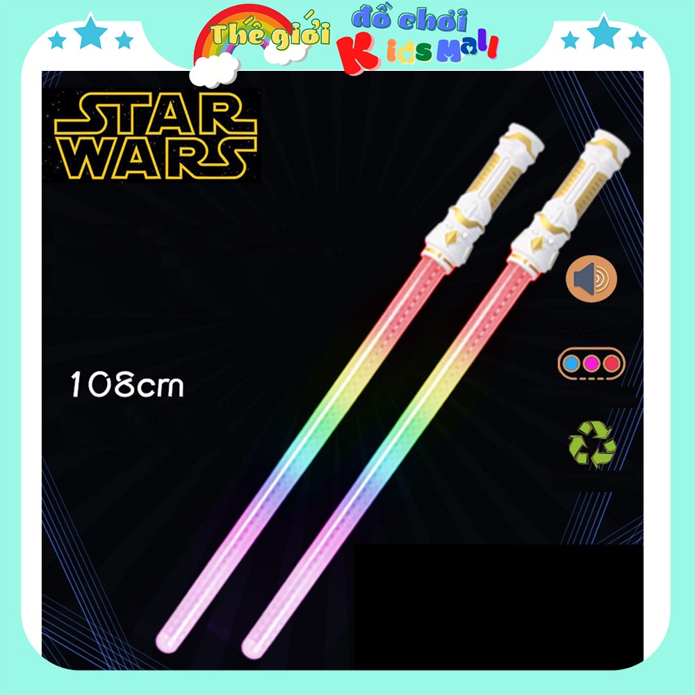 Kiem Ánh Sáng Âm Thanh Hóa Trang trong Star War, Cây Kiem Laze, Kiem đôi có thể ghép lại, Đồ chơi trẻ em