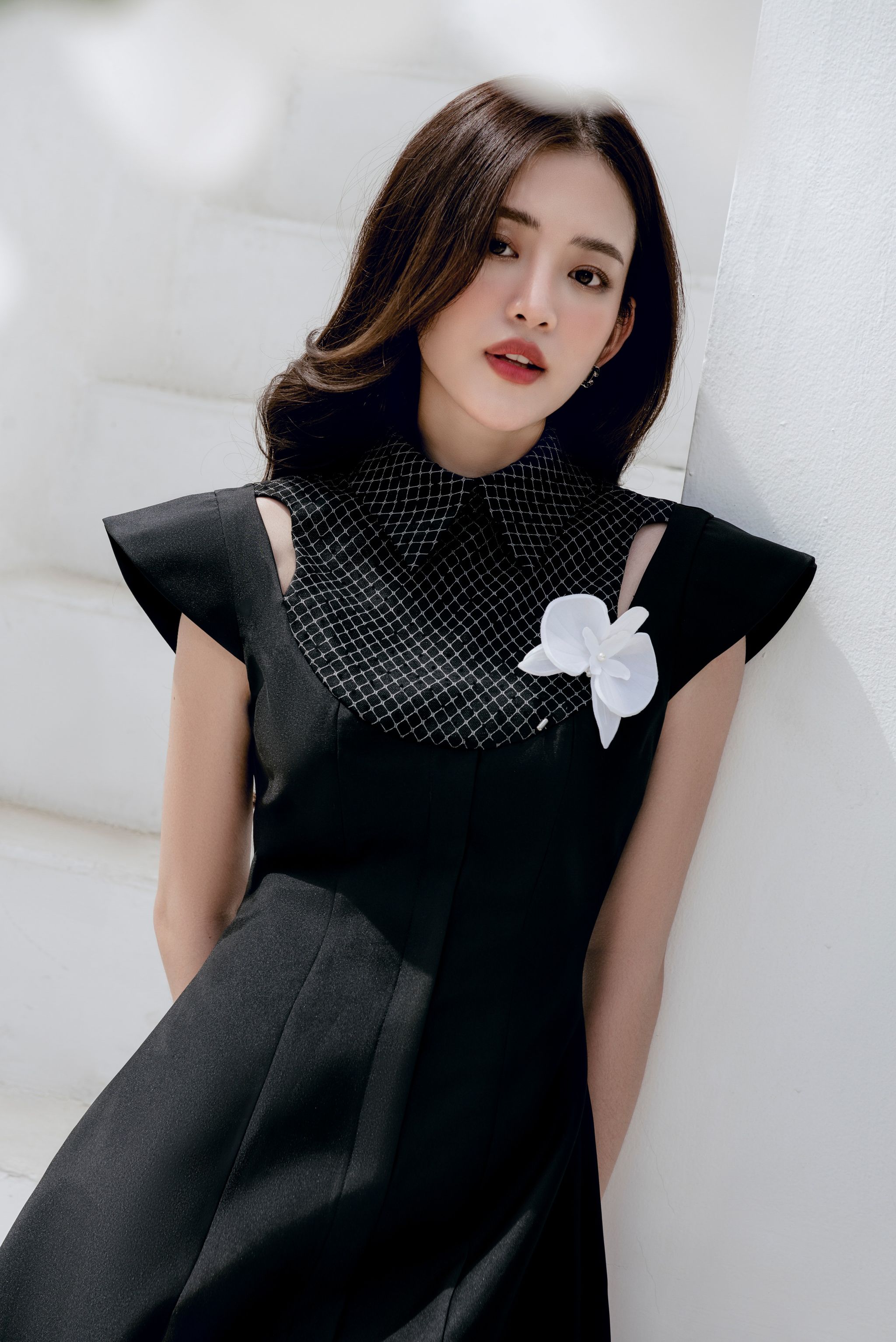 Larmes - phelan wide shoulders dress