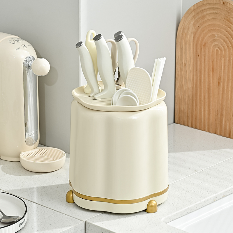 Knife holder rotation household knife holder knife multi-function shelf kitchen storage chopstick barrel storage rack
