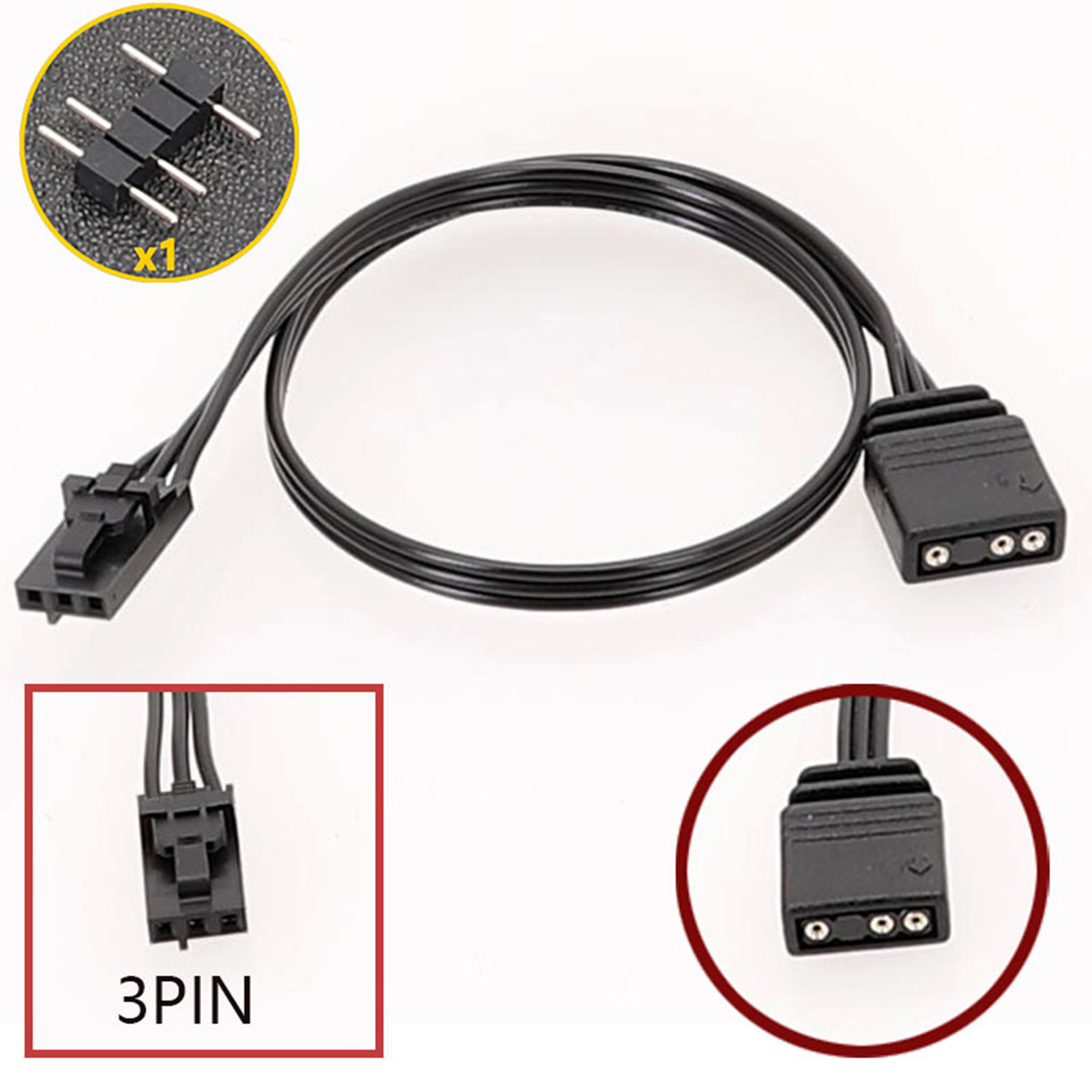 NEWMANA Argb Controller Adapter Cord Upgrade Your Pc with 25cm Argb Controller Adapter Cable for Stunning Rgb Effects Compatible with Ql Ll120 Icue Rgb Led Fans
