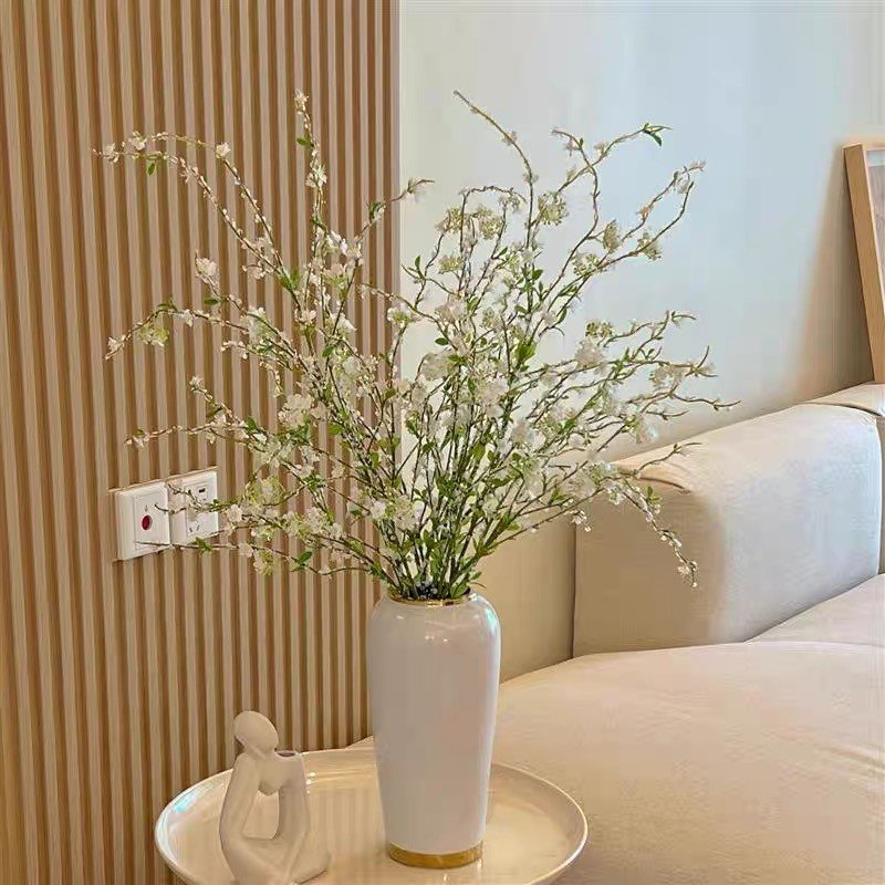 Hoa Giả, Hoa Lụa Cành Tuyết Mai Cao Cấp Cắm Bình