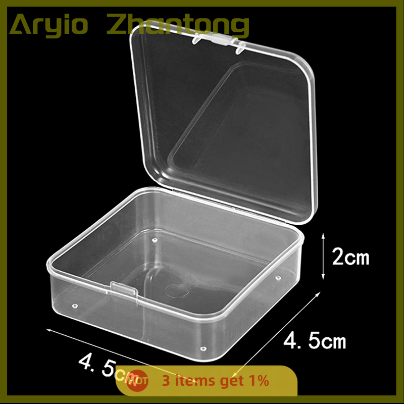 Aryio Mini Boxes Square Clear Plastic Jewelry Storage Case Container Packaging Box for Earrings Rings Beads