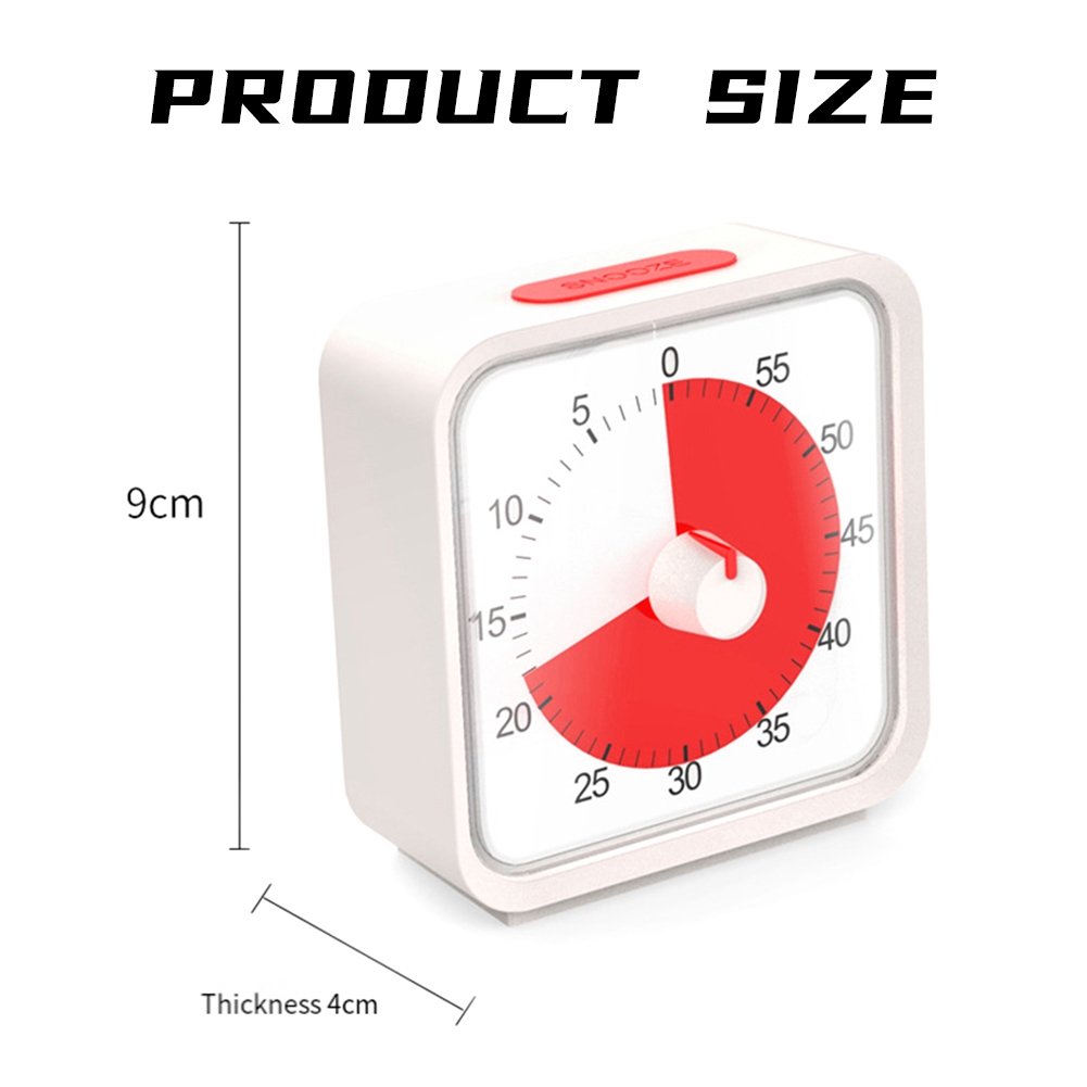 Pomodoro Timer for Kitchen, Time Management Study Classroom Timer, 60-Minute Visual Timer with Silent Operation