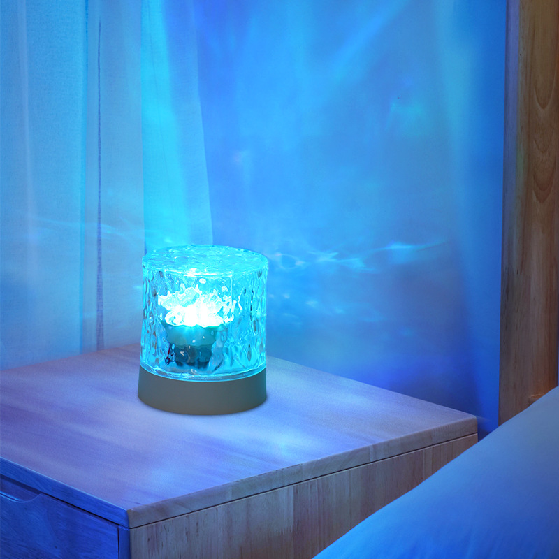 Nightlight ins Dynamic water ripple atmosphere Creative Bedroom bedside flame lamp