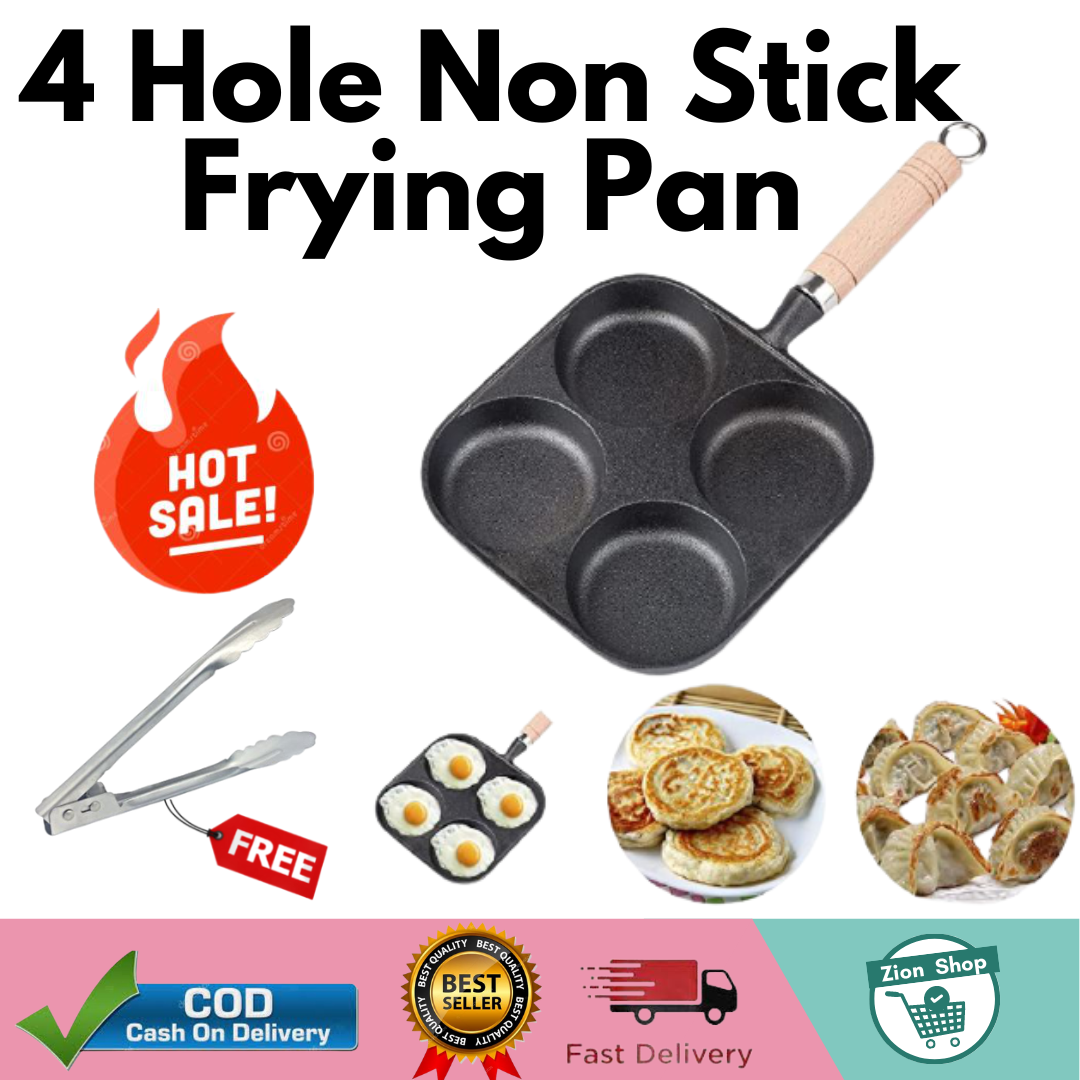 PENIOR 4 Hole Omelet Pan, Egg Frying Pan, Breakfast Frying Pan, Pancake Pan, Fried Egg Pan, Hamburger, 4 Holes, Induction Ready