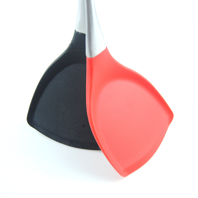 Kitchen tools Thickened silicone non-stick pan spatula Hollow handle stir-fry spatula Stainless steel spatula