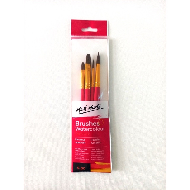 Bộ 4 cọ vẽ màu nước mont marte - gallery series brush bmhs0028