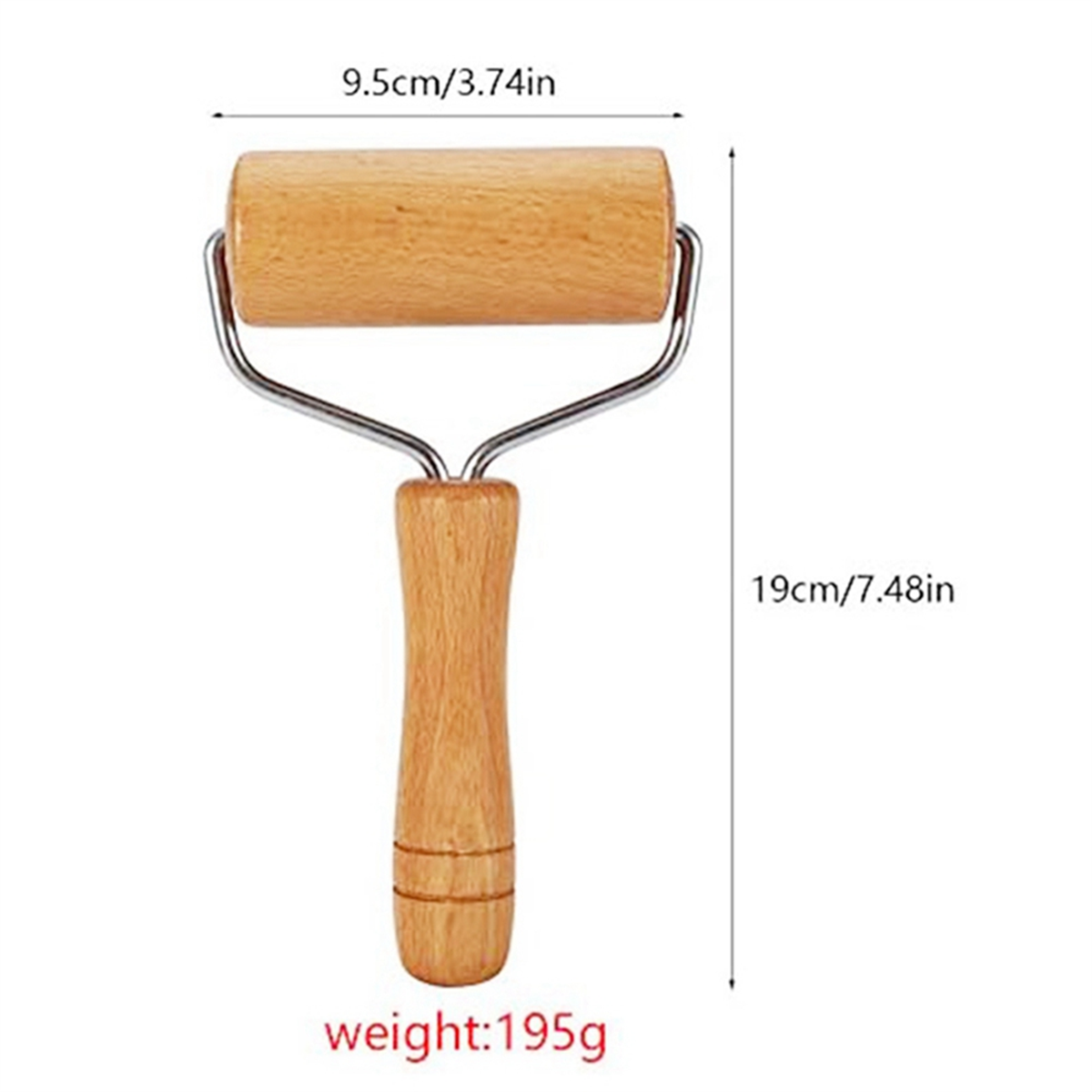 Small Rolling Pin, Wooden Dough Roller, Non-Stick Pizza Roller, Dough- Roller Set for Home Kitchen Baking Cooking Durable Easy to Use