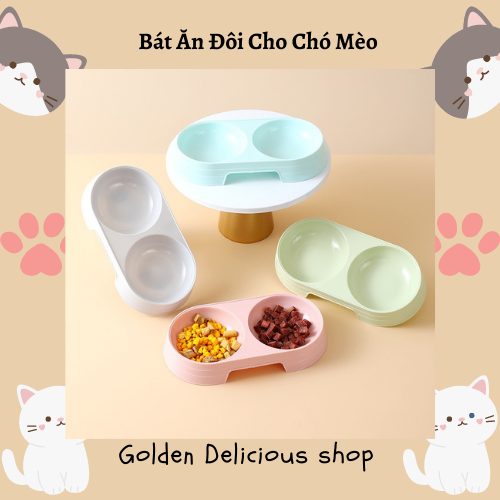 Bát Ăn Đôi Cho Chó Mèo - Bát Ăn Nhựa - Giá Rẻ - Tiện Lợi - Nhiều Màu Sắc thumbnail