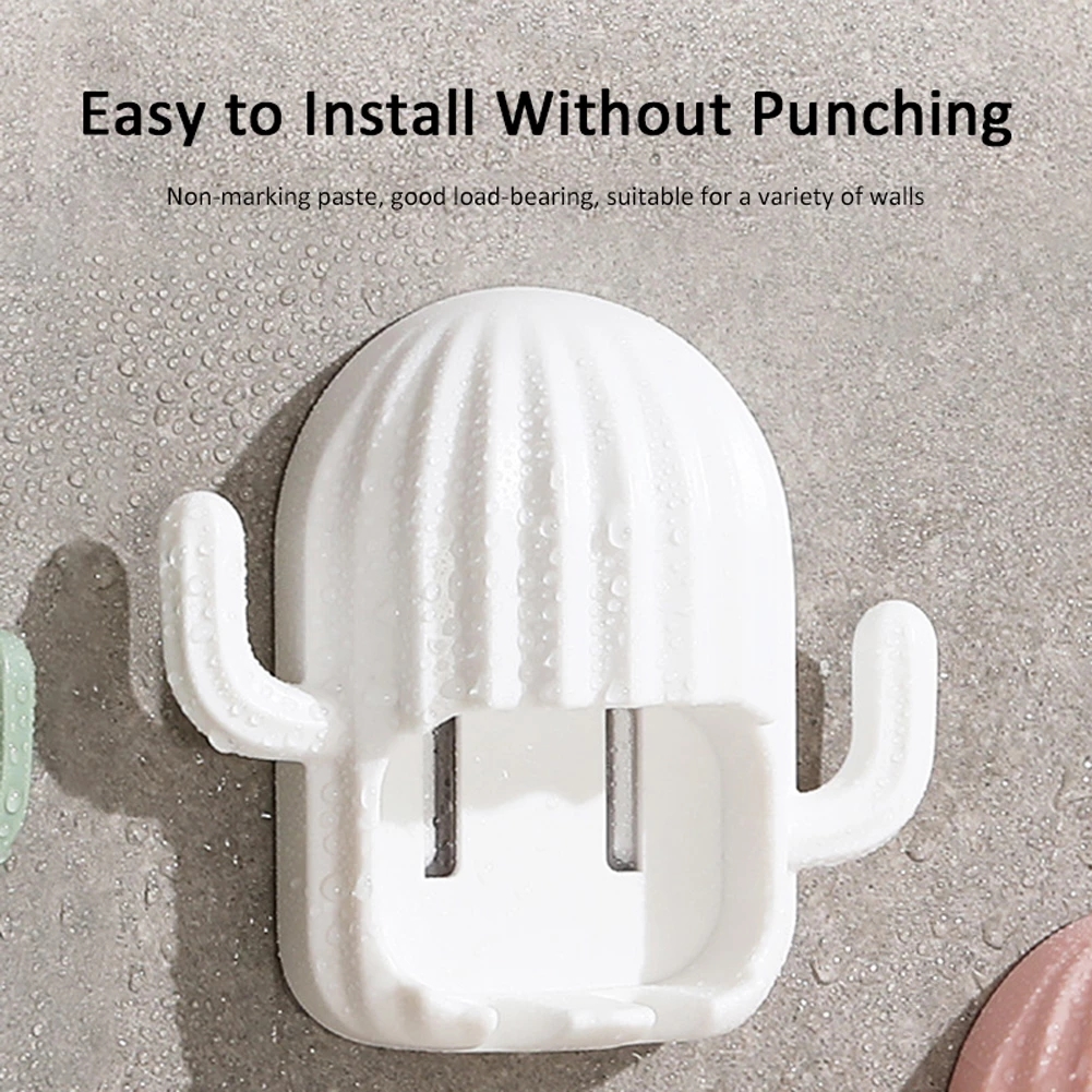 YESPERY Giá Treo Bàn Chải Đánh Răng Gắn Tường Móc Xương Rồng Kệ Thoát Nước Sáng Tạo Giá Sắp Xếp Bàn Chải Đánh Răng Giá Để Đồ Phòng Tắm