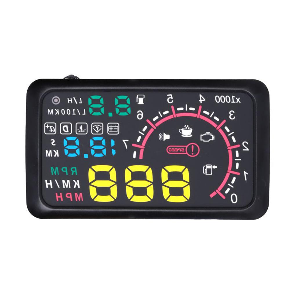 Car HUD Head Up Display 5.5  KM/h & MPH Speeding Warning OBD2 Interface Windshield Projector Multiple-Color Bright Speeding Warning System