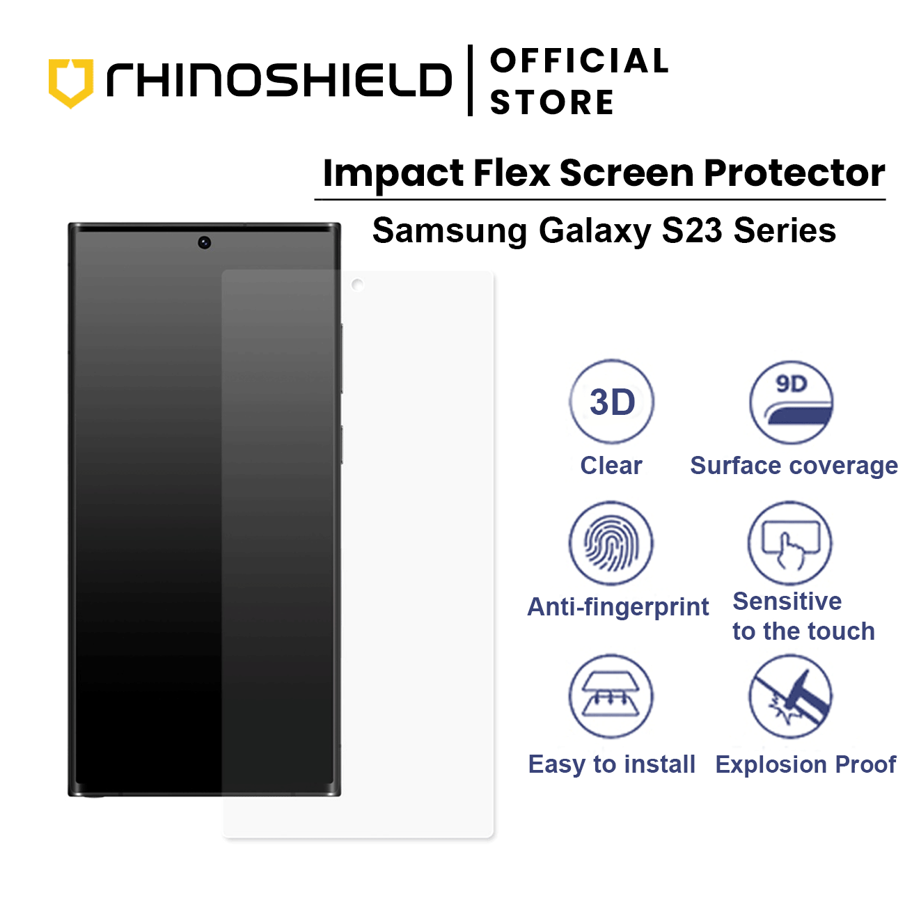 RhinoShield Screen Protector compatible with [Galaxy S23 Ultra] | Impact  Flex - Edge to Edge/Impact Damping - Clear and Scratch Resistant Screen