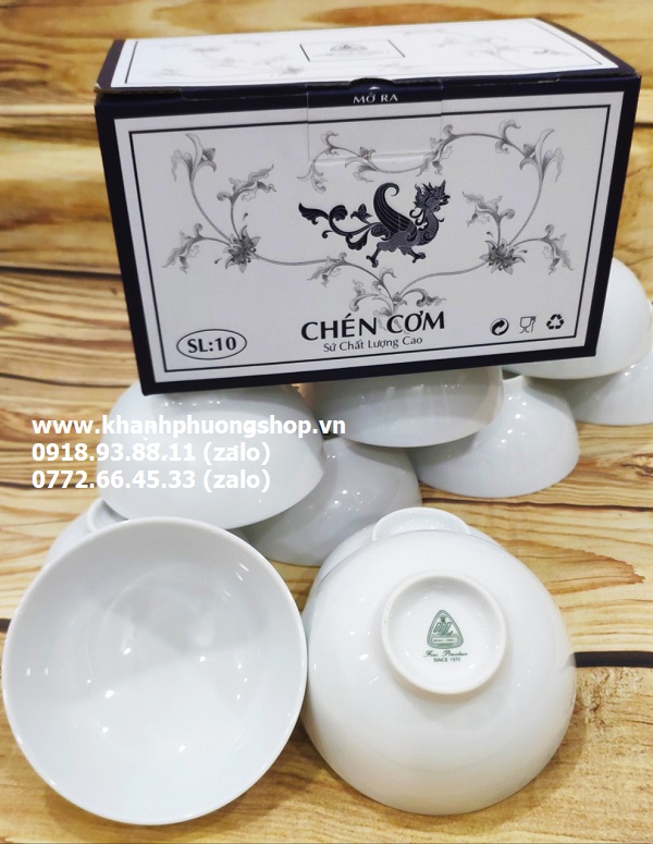 chén cơm sứ trắng Minh Long - chén cơm sứ Minh Long