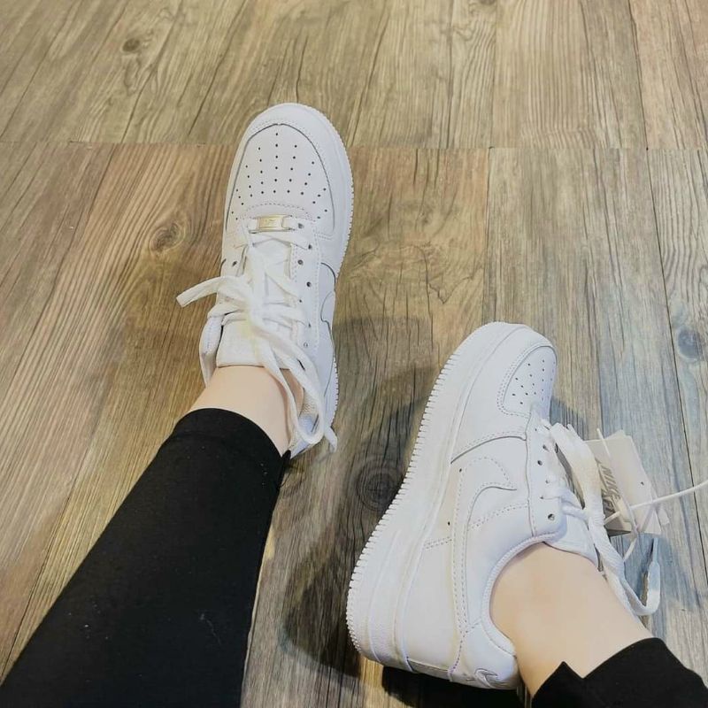 Giày thể thao nữ nâng đế 5cm da mềm