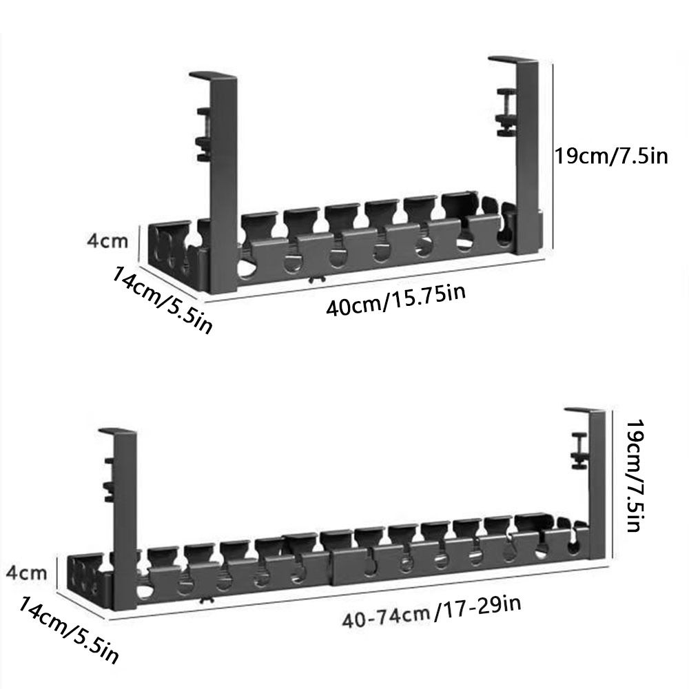 Hanging Shelf Extendable Under Desk Cable Management Tray No Drilling ...