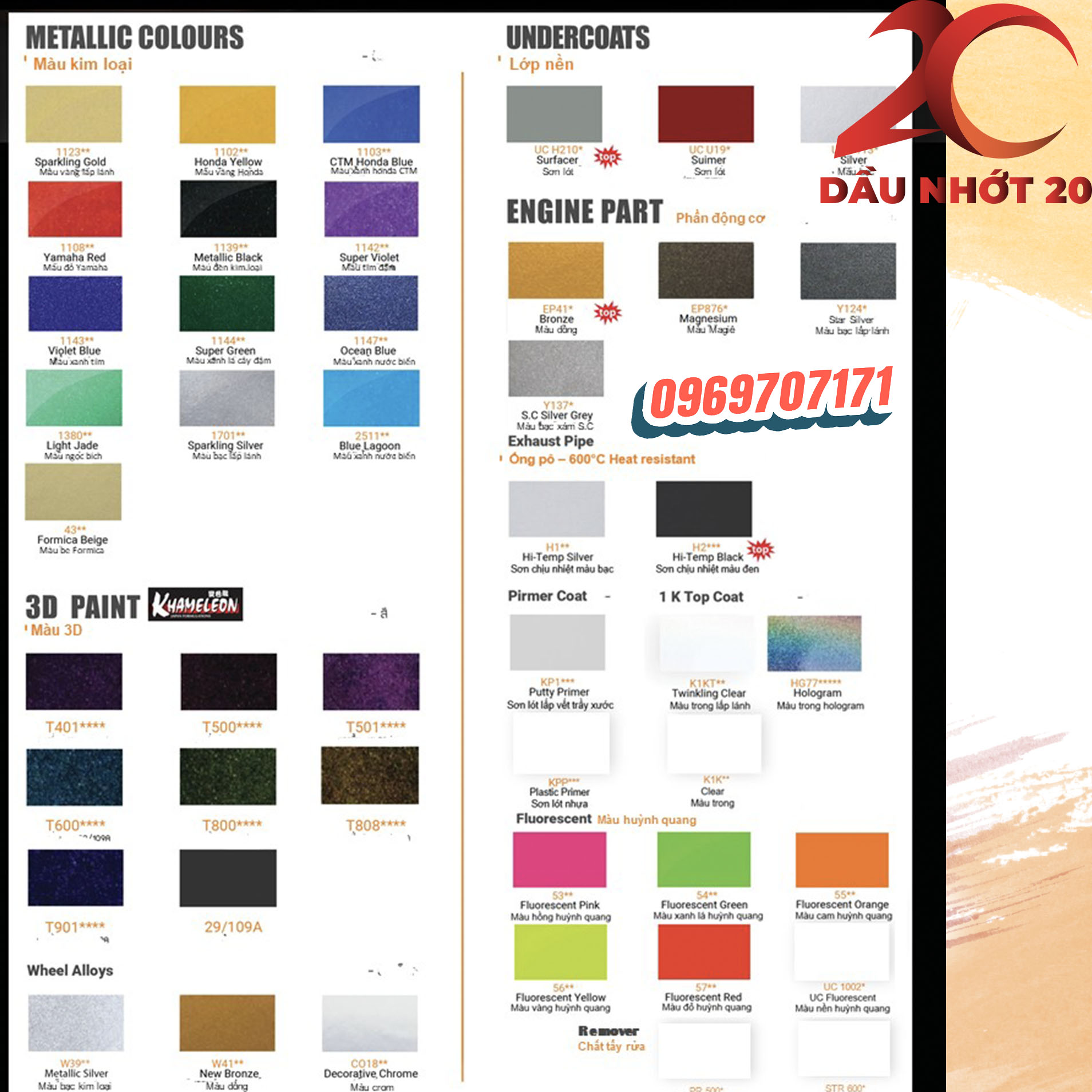[HCM]H2020 _ Sơn xit Samurai H2020 màu kem sáng _Scopy Light