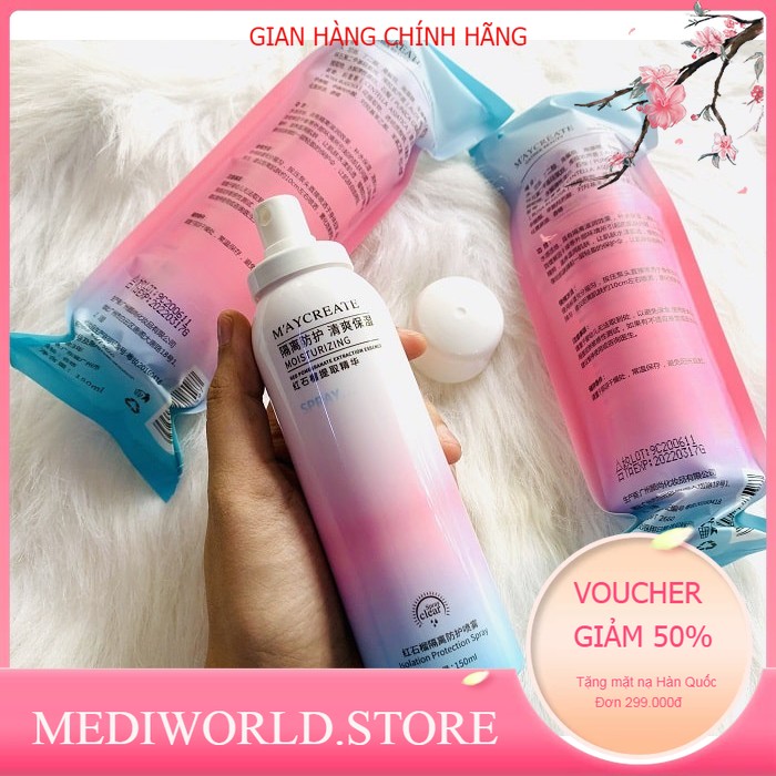 Combo 2 chai xịt chống nắng trắng da maycreate - chính hãng