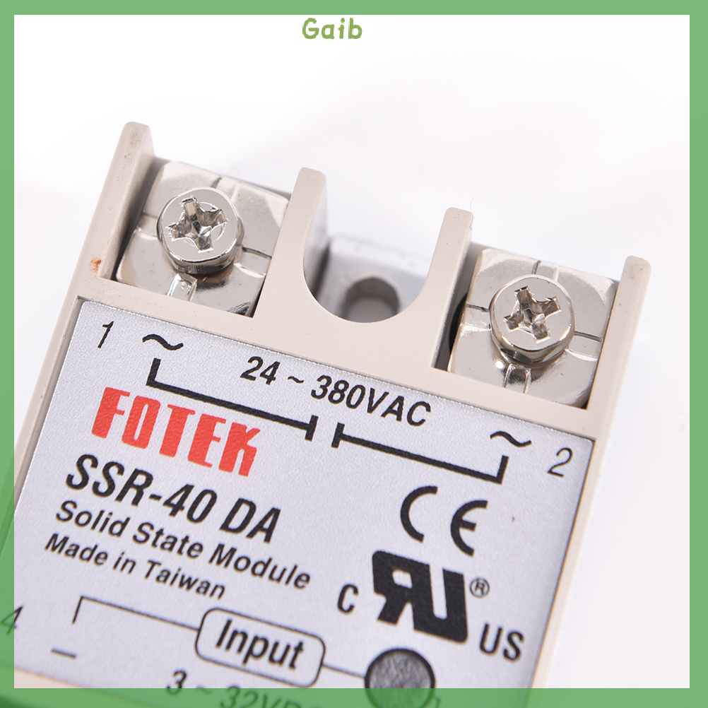 Gaib Industrial Solid State Relay SSR 40A with Protective Flag SSR-40DA 40A DC control AC