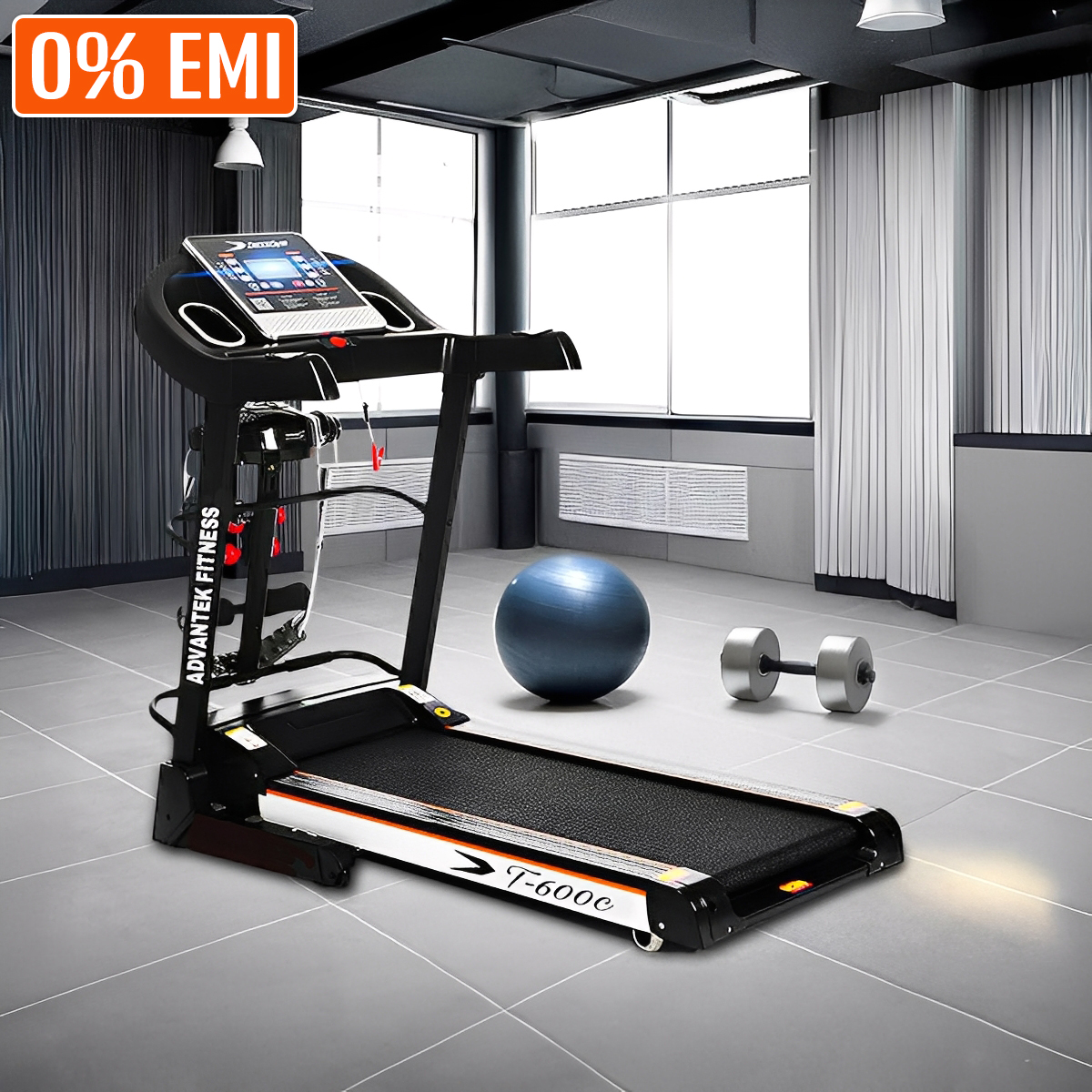 Motorized T600C Black ,taiwan 5in1,Treadmill with Body Massager