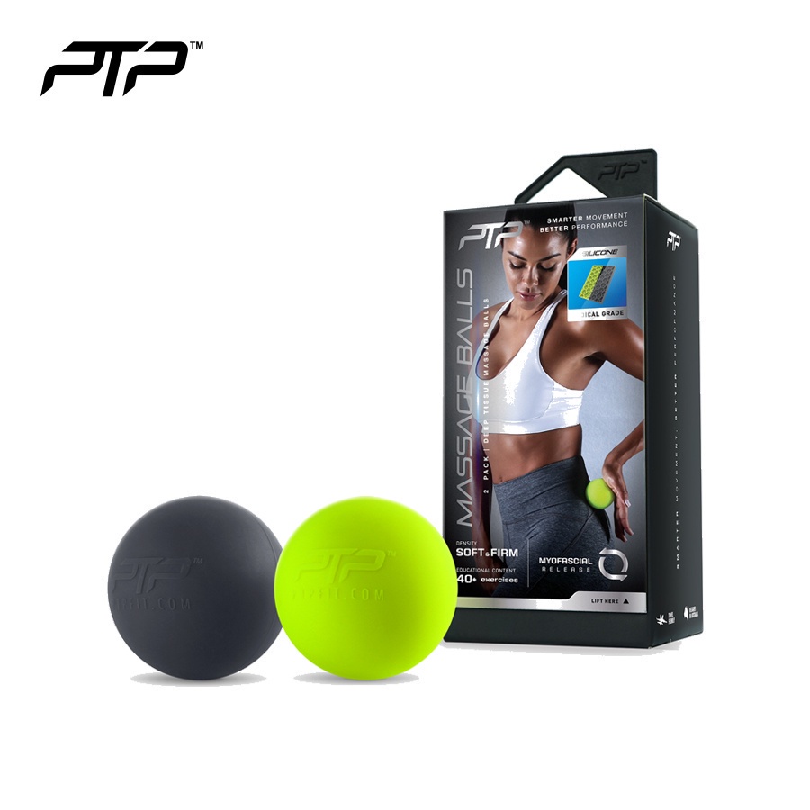 Ptp massage balls combination black & lime msb combo