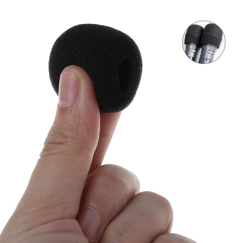 5PCS Black Microphone Headset Foam Sponge Windscreen Mic Cover