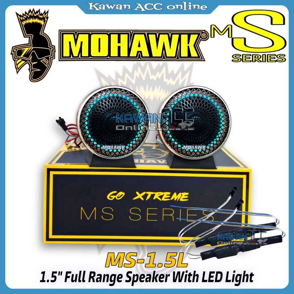 MOHAWK MS Series 1.5 inch Full Range Speaker with LED Light**100%Original**MS-1.5L  Car Audio Sound Speakers