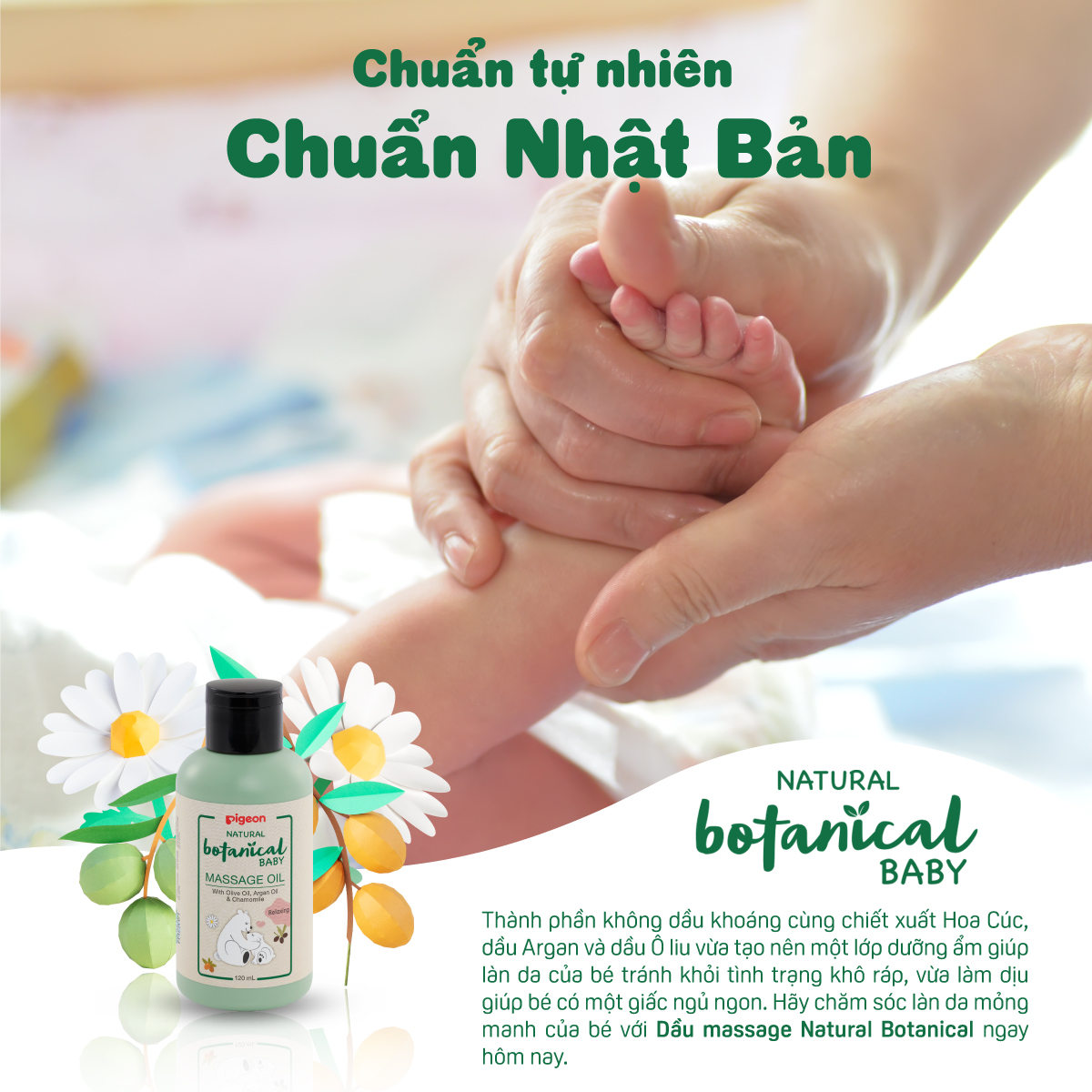 Dầu Massage Cho Bé Natural Botanical 120ml (HSD:11/2026)