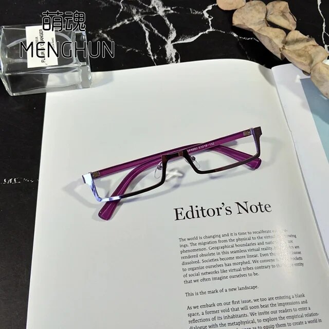 【Bestseller Alert】 Japanese Korean Style Glasses Kamishiro Rize/nishio Nishiki Glasses Half Frame Reverse Frame Glasses Tokyo Ghoul Cosplay.
