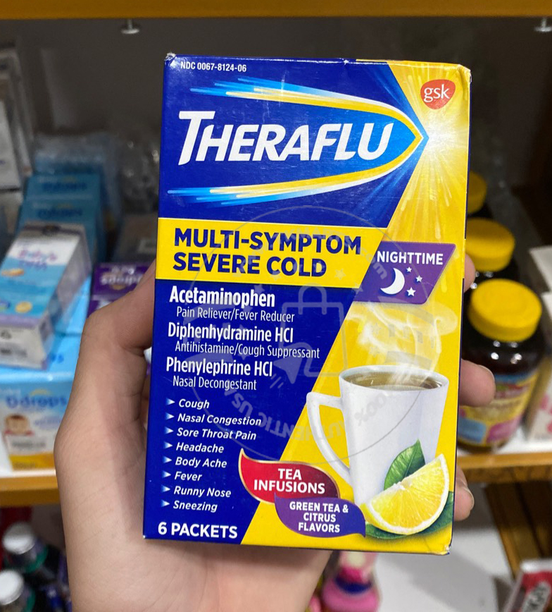 THERAFLU - Severe Cold&Cough (Cảm Lạnh Đêm 6 Packets)