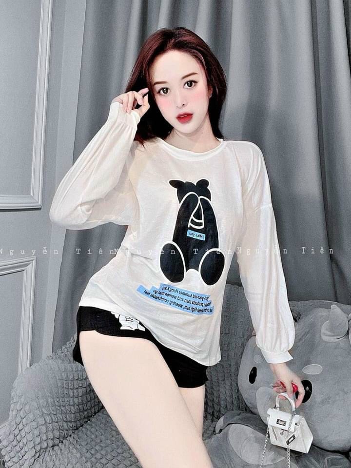 Sét bộ thun tay dài quần đùi cực xinh.