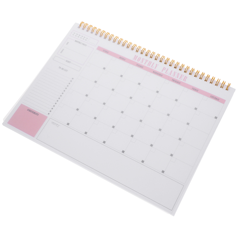 Jiogein Schedule Notebook Small Orange Agenda Pads Planning Notepad Do List Daily Planner Coil Multifunction Office