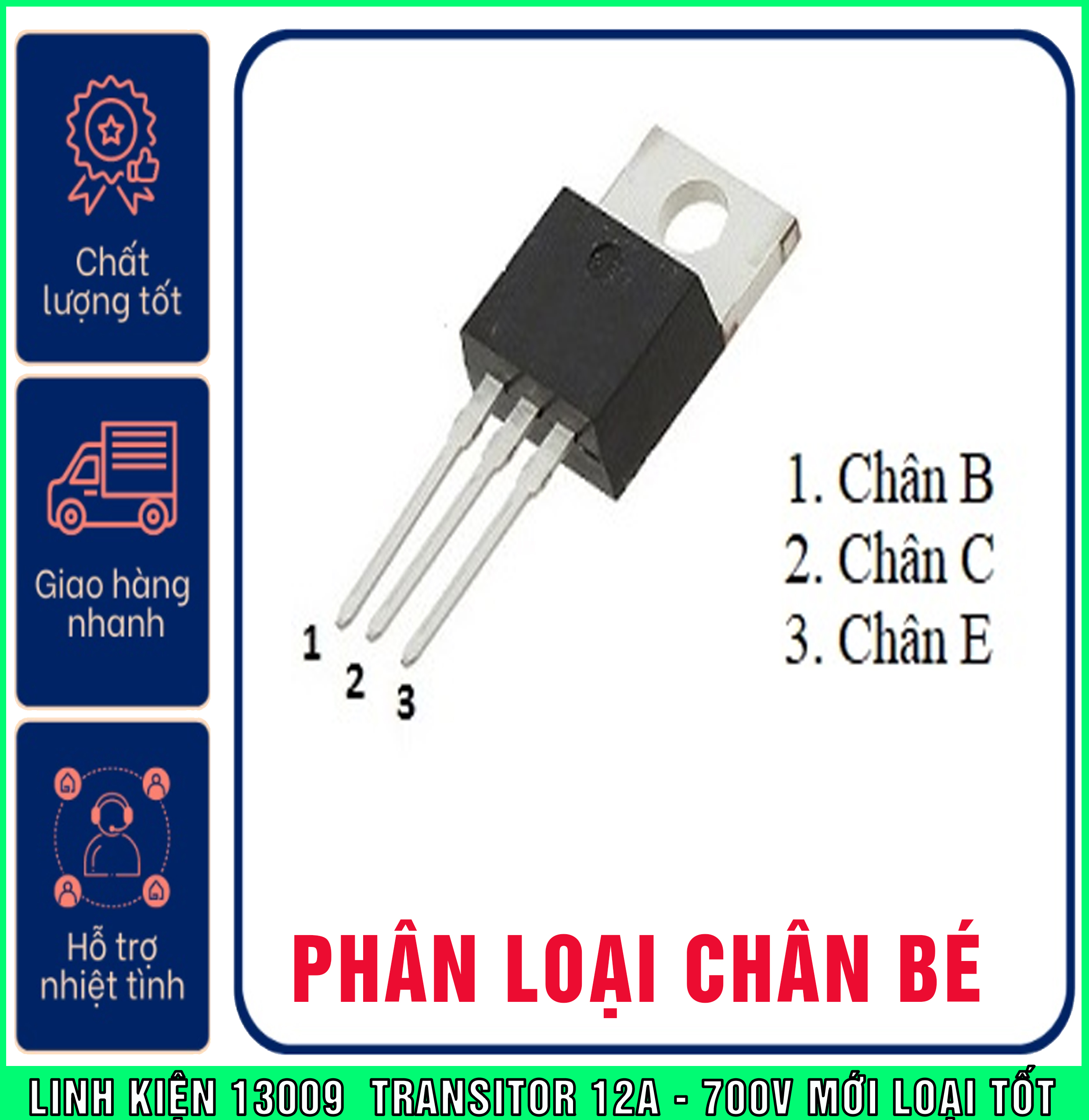 02 Chiếc J13009L Transistor  KÊNH NPN 400V 12A Mới 100%