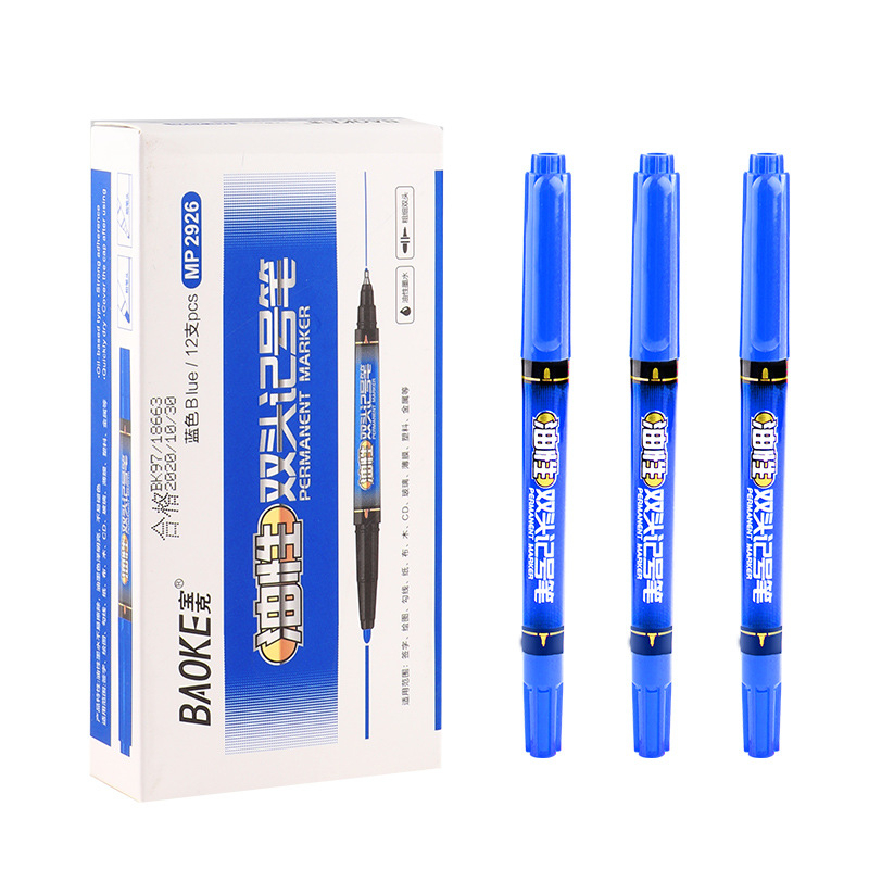 Bút dạ kính 2 đầu không xóa được, Bút lông dầu Baoke MP2926