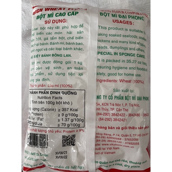 1Kg Bột mì đa dụng số 8 ( bột mì trái táo )