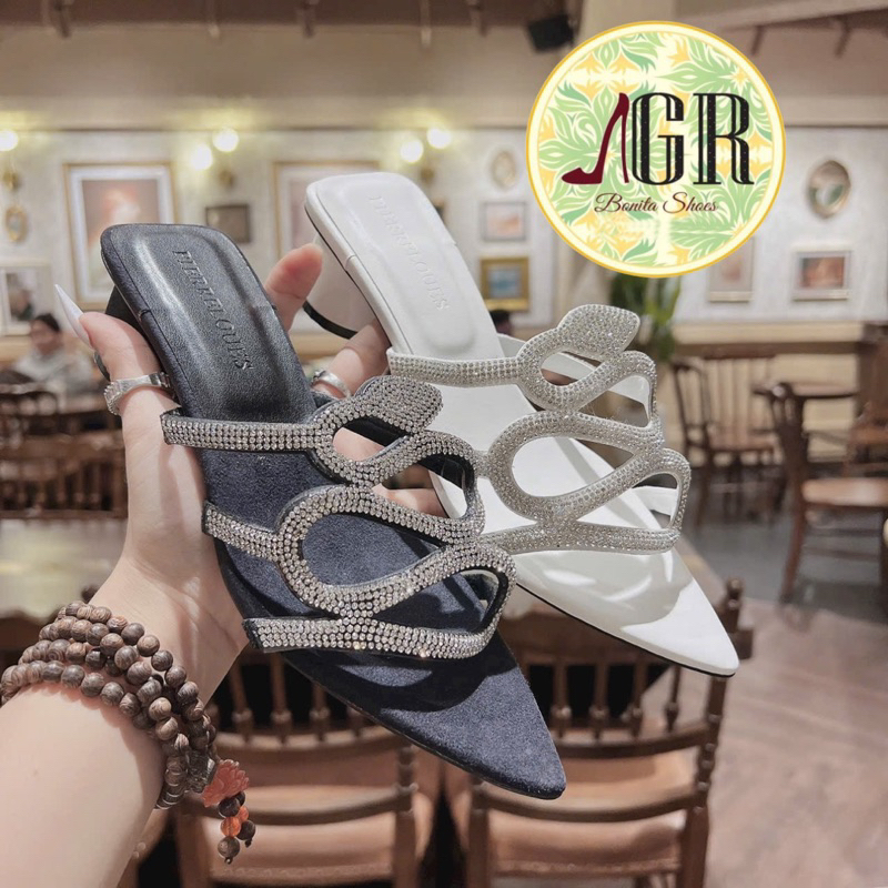 [VOUCHER 8%]Guốc cao gót đá rắn cao cấp siêu đẹp gót tròn 5 phân