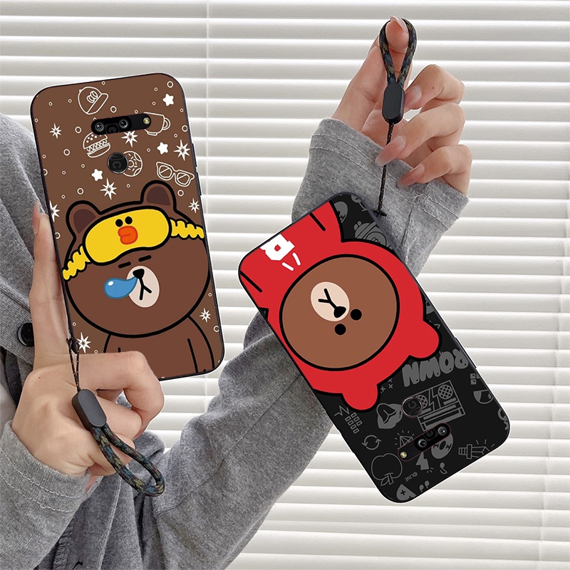 LG G8 G8 ThinQ Casing Brown Bear Cartoon Shockproof Phone Case